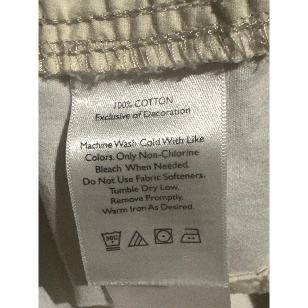 Eddie Bauer Womens 14 Off White Cotton Casual Chino Shorts Preppy